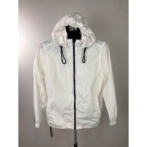 Big Chill Freestyle Mens White Hooded Windbreaker Jacket LC142274 Size M